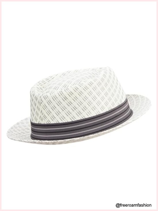 Wide Brim Paper Straw Fedora Porkpie Upbrim Hat main image 4